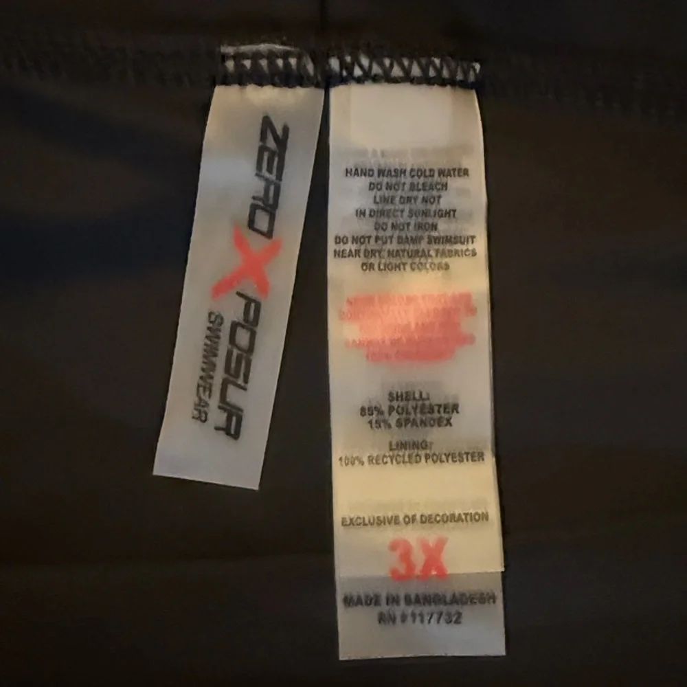 Zeroxposur Swing Skirtini Swimwear Black Women’s 3X UPF 30+ Stretch Quick Dry